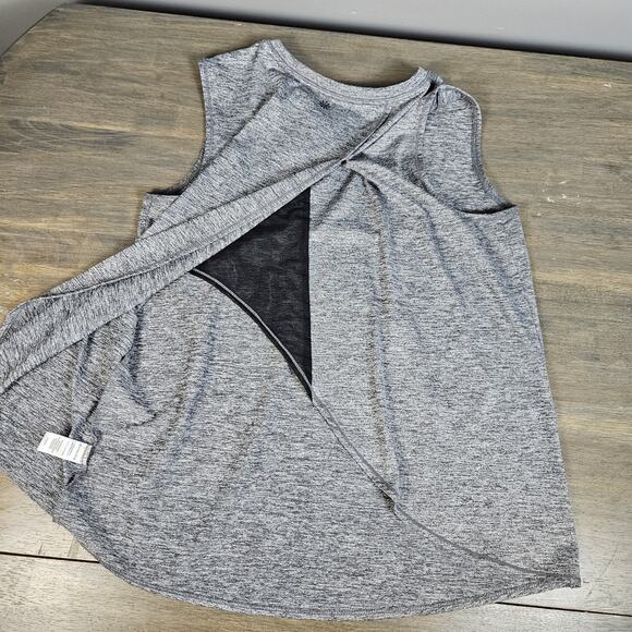 ATHLETA Sunlover UPF Tank Gray Heather Split Back Fitness Yoga Gym Small - Picture 4 of 5